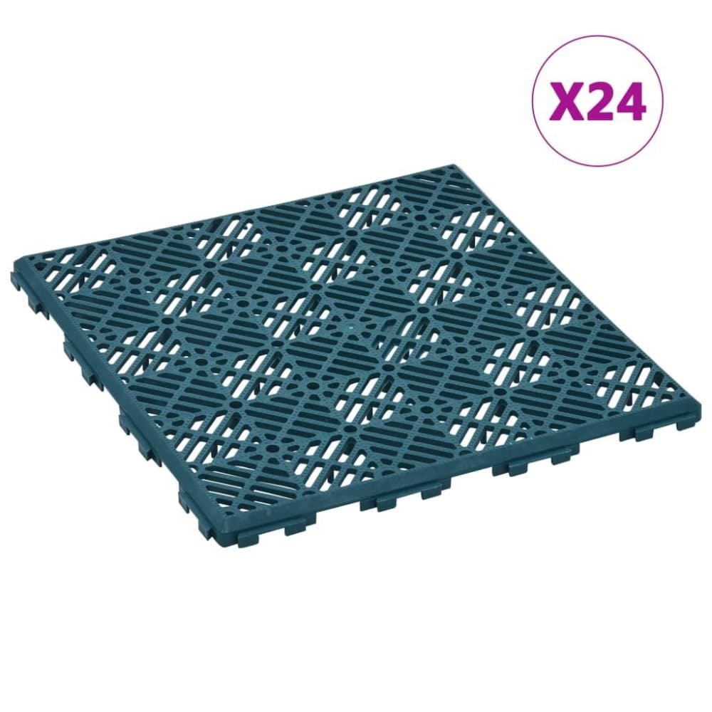 vidaXL Trädgårdsplattor 24 st grön 29x29 cm plast