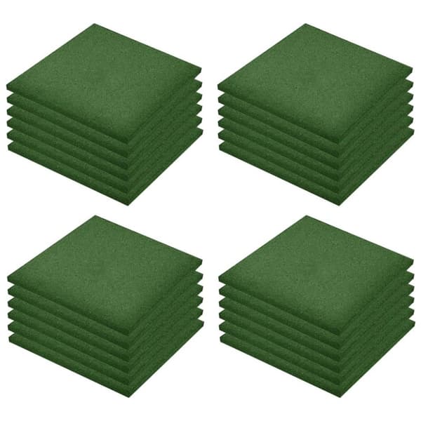 vidaXL Kaatumissuojalevyt 24 kpl kumi 50x50x3 cm vihreä