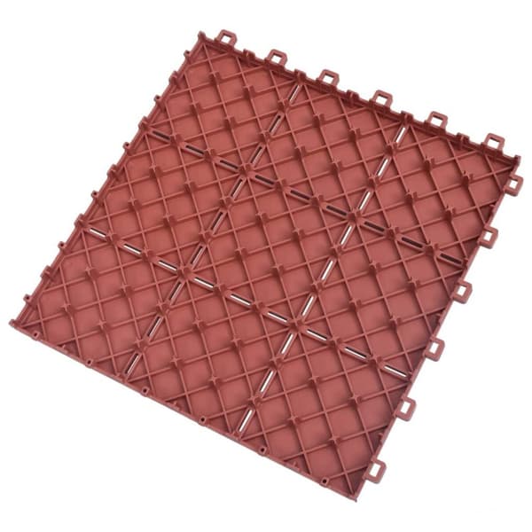 vidaXL Trall 10 st röd 30,5x30,5 cm plast
