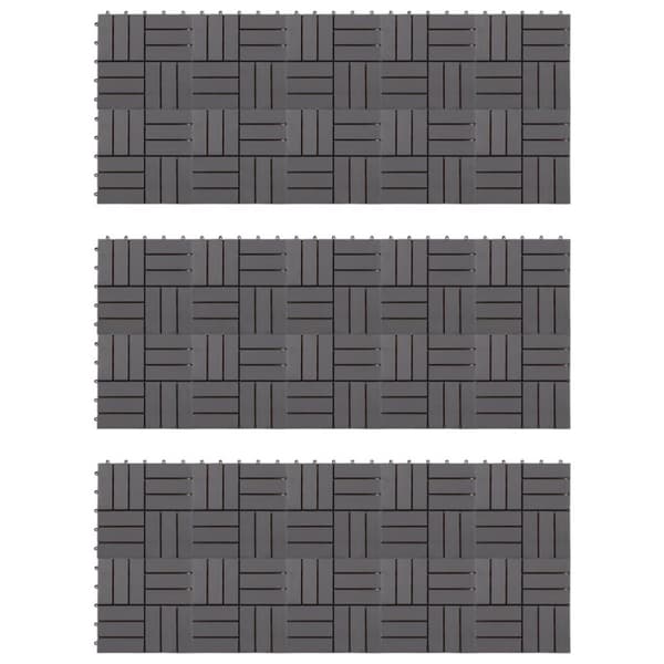 vidaXL terrassefliser 30 stk. 30x30 cm massivt akacietræ gråvasket