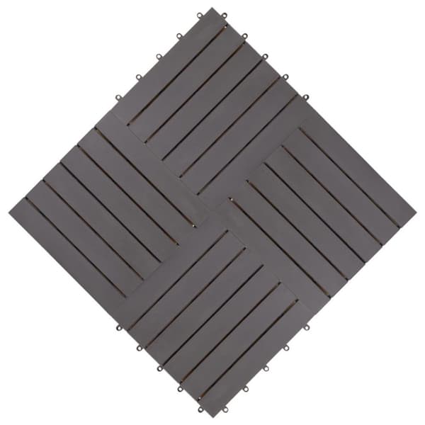 vidaXL terrassefliser 20 stk. 30x30 cm massivt akacietræ gråvasket