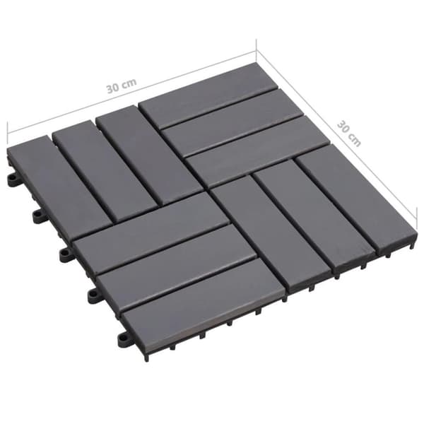 vidaXL Terassilaatat 20 kpl harmaapesty 30x30 cm täysi akaasiapuu