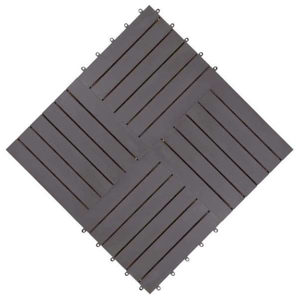 vidaXL terrassefliser 30 stk. 30x30 cm massivt akacietræ gråvasket