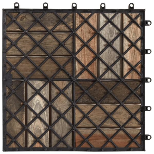 vidaXL Trall 30 st grå 30x30 cm massivt akaciaträ