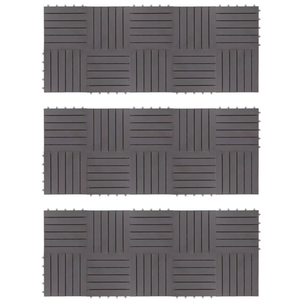 vidaXL Trall 30 st grå 30x30 cm massivt akaciaträ