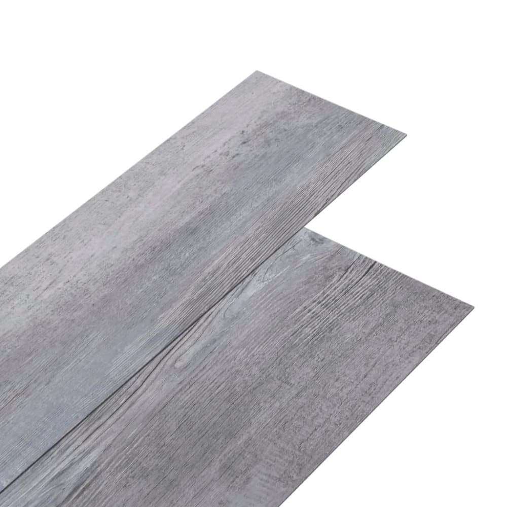 vidaXL Golvbrädor i PVC 5,26 m² 2 mm mattgrått trä