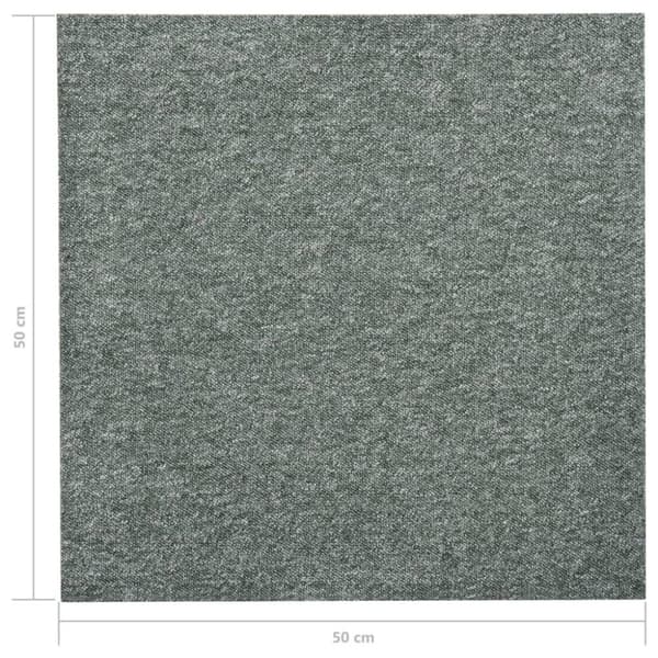 vidaXL tæppefliser 20 stk. 5 m² 50x50 cm grøn