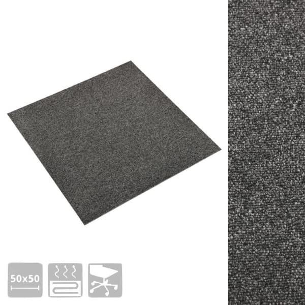 vidaXL tæppefliser 20 stk. 5 m² 50x50 cm antracitgrå