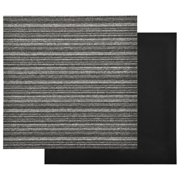 vidaXL Tekstiililaatta 20 kpl 5 m² 50x50 cm raidallinen antrasiitti