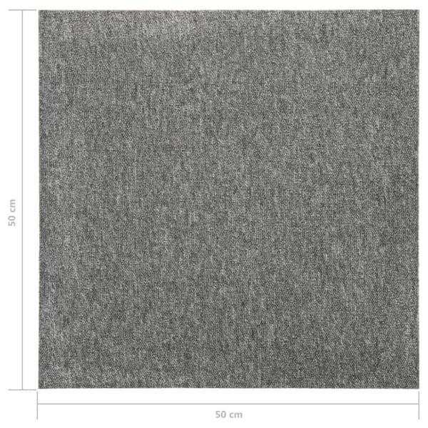 vidaXL Teppefliser gulv 20 stk 5 m² 50x50 cm grå