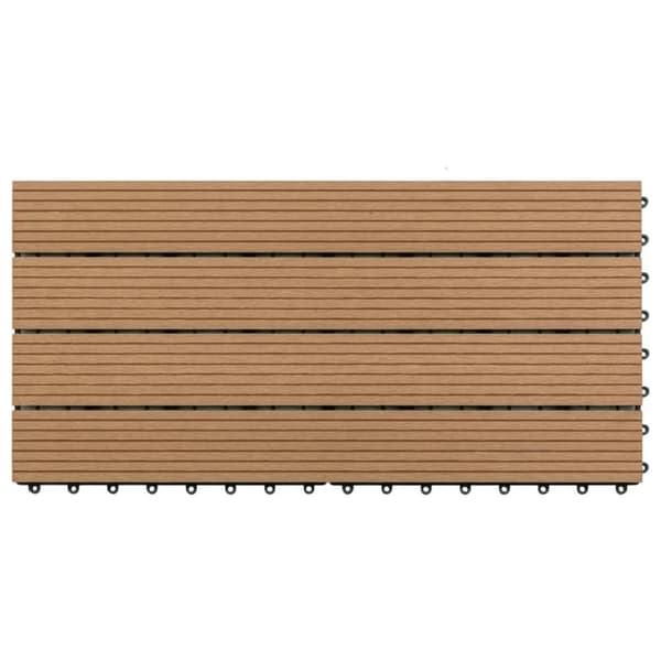 vidaXL terrassefliser 6 stk. 60x30 cm 1,08 m² WPC brun
