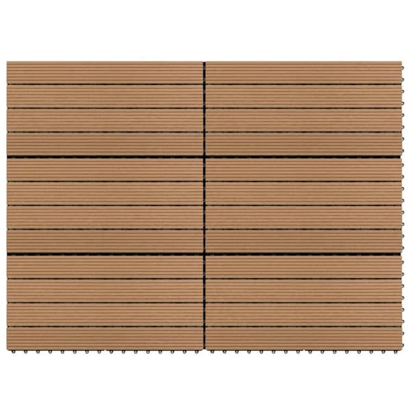 vidaXL terrassefliser 6 stk. 60x30 cm 1,08 m² WPC brun