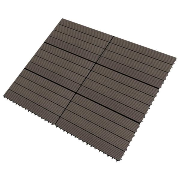 vidaXL Terassilaatat 6 kpl WPC 60x30 cm 1,08 m² tummanruskea