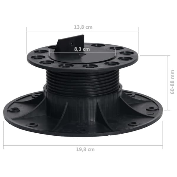 vidaXL Säädettävät terassin jalat 10 kpl 60–88 mm