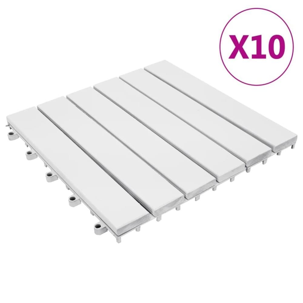 vidaXL Trall 10 st vit 30x30 cm massivt akaciaträ