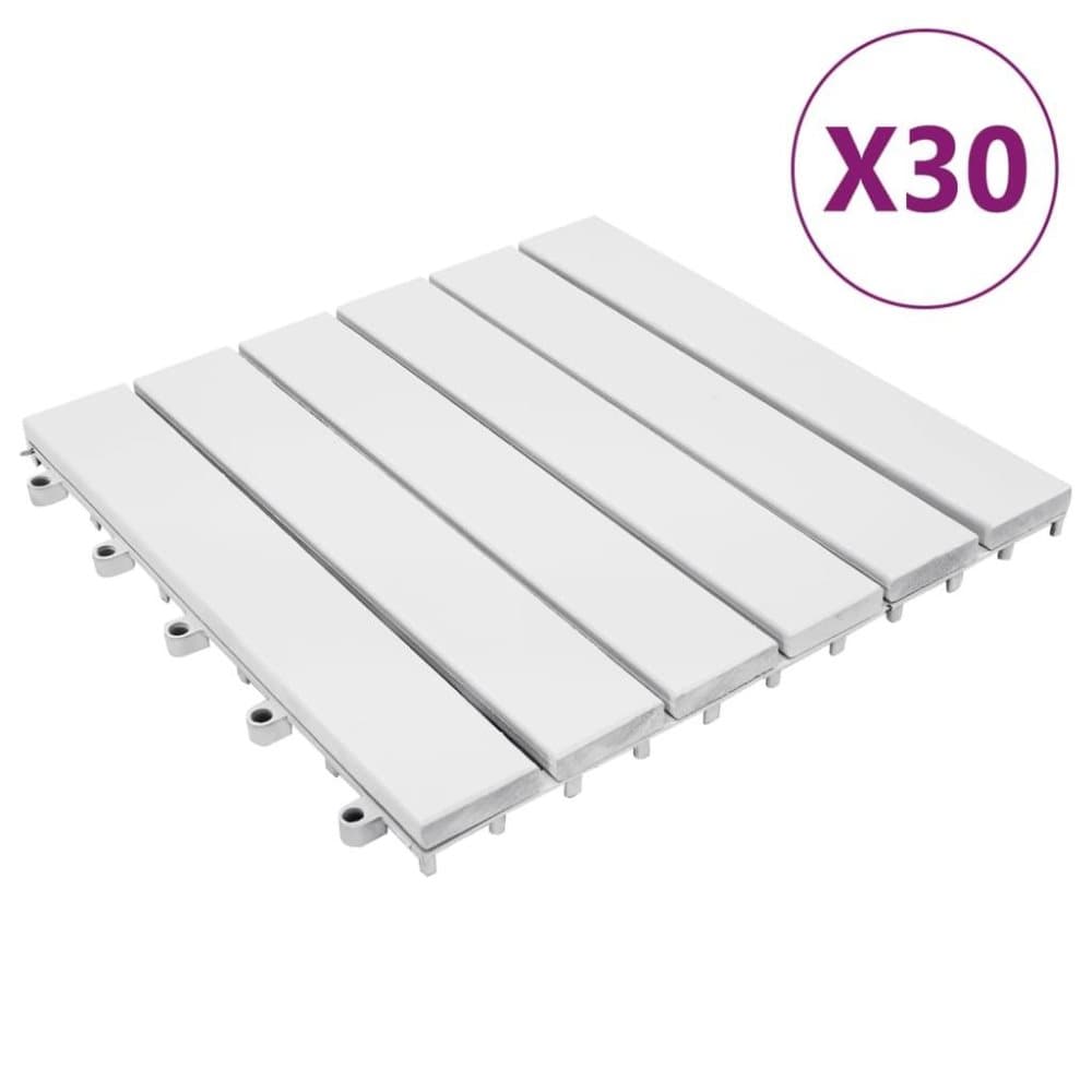vidaXL Trall 30 st vit 30x30 cm massivt akaciaträ