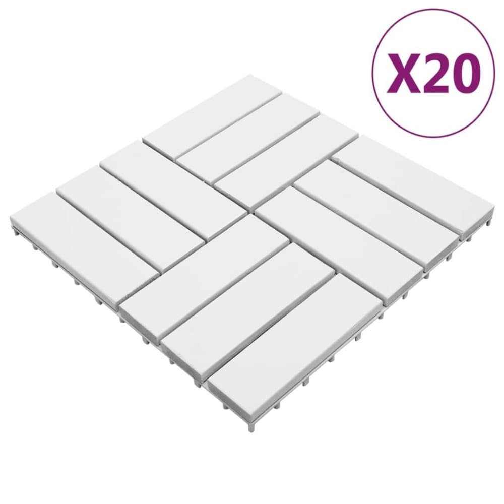 vidaXL Trall 20 st vit 30x30 cm massivt akaciaträ