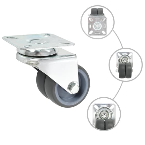 vidaXL 8 kpl Kaksipyöräiset kääntyvät pyörät 50 mm