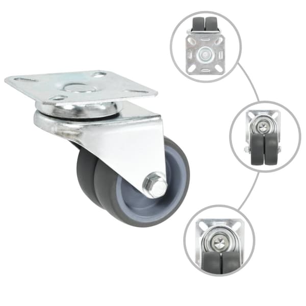 vidaXL Doble svinghjul 8 stk 50 mm