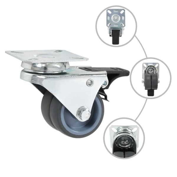 vidaXL Doble svinghjul 8 stk 50 mm