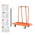Miniatyrbild 1 av 5: Tallrikvagn, 1360 kg kapacitet, universella hjul, 3000 LBS