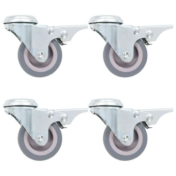 Rullapyörät pultinrei´illä ja kaksoisjarruilla 4 kpl 50 mm