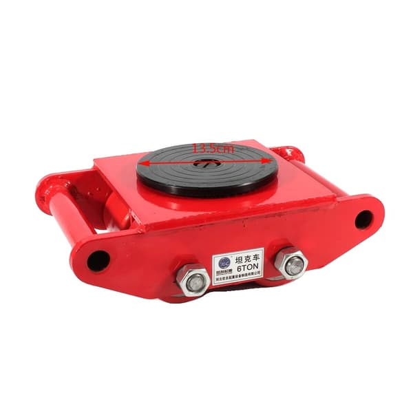 Heavy Duty Maskindolly Skate, 12T Belastningsevne, 360° Rotation,6T Rød