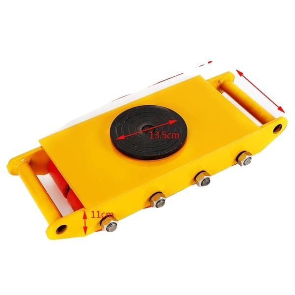 Heavy Duty Maskindolly Skate, 12T Belastningsevne, 360° Rotation,6T Rød