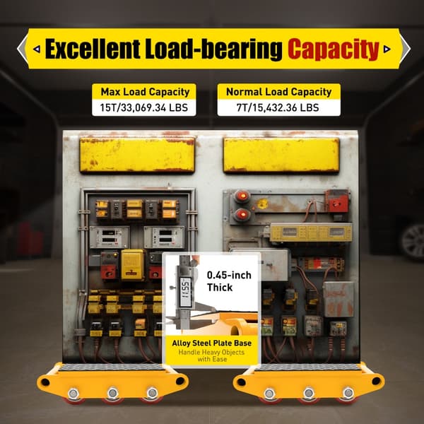 Heavy Duty Kædetransport Chassis, Maksimal Belastning 15T, 9 PU Hjul, Holdbart Legeret Stål