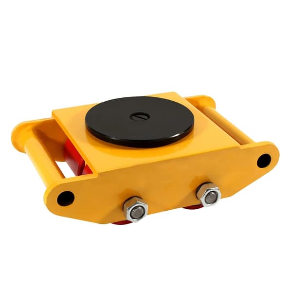 Heavy Duty Maskinflytter, 6T Lastkapacitet, 360° Rotation,Gul