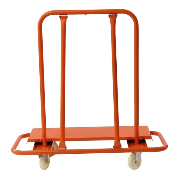 Högkapacitets panelvagn, hållbar stålstruktur, smidiga nylonhjul, användarvänlig design.