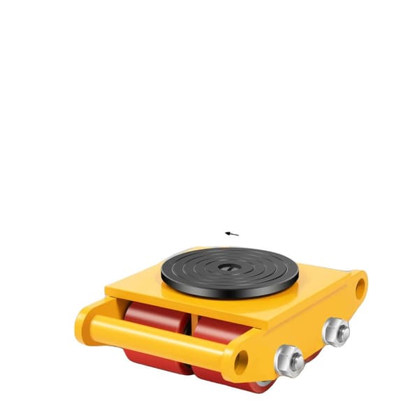 Heavy Duty Maskiner Dolly Skate, 6T Lastkapacitet, 360° Drejende Skive,Gul