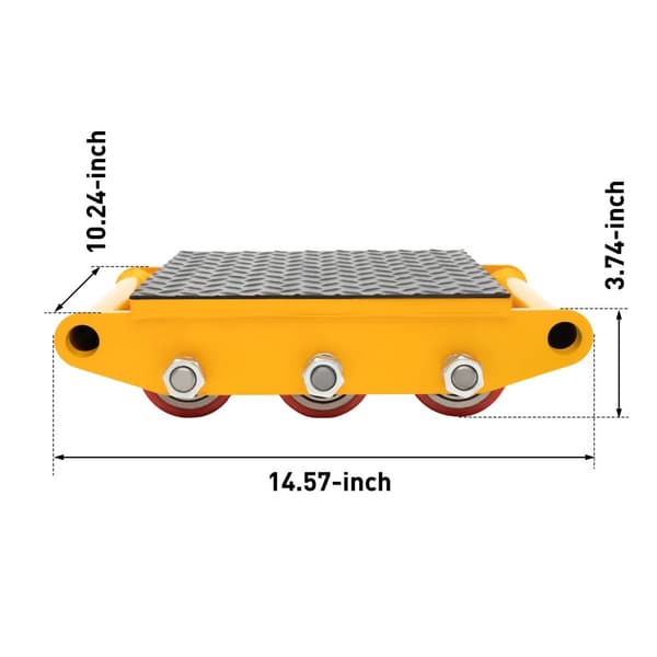 Heavy-Duty Maskinflytter, 15T Lastkapacitet, Holdbart Legeret Stål,M, Gul