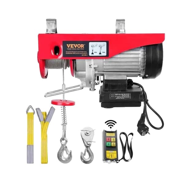 Elektrisk vinsch, 600 kg lastkapacitet, trådlös fjärrkontroll, kraftfull 1150W motor