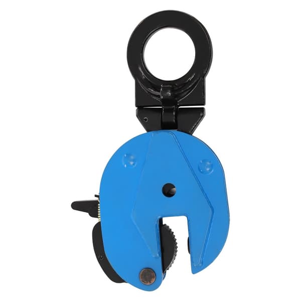 Vertikal Pladeklampe, Belastningskapacitet 2T/4409,25 lbs, Grebsområde 0-25 mm, Legeret stål konstruktion,Blå