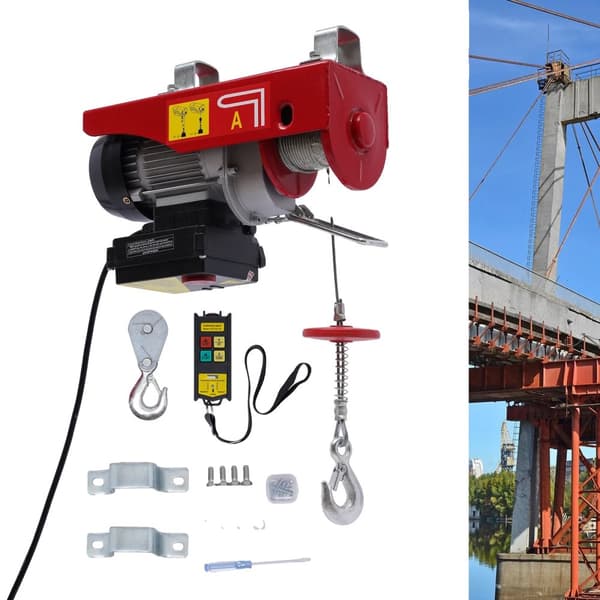 Elektrisk vinsch, 200 kg lastkapacitet, fjärrkontrollsdrift, hållbar legerad stål konstruktion