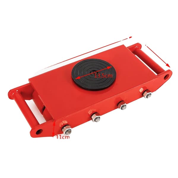 Heavy Duty Maskindolly Skate, 12T Belastningsevne, 360° Rotation,12T Rød