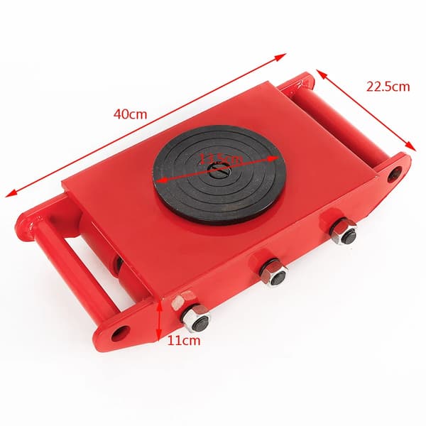 Heavy Duty Maskin Dolly Skate, 8T Lastkapacitet, 360° Rotation,Rød 8T 17600lbs