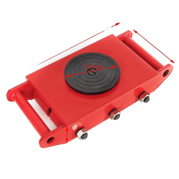 Heavy Duty Maskin Dolly Skate, 8T Lastkapacitet, 360° Rotation,Rød 8T 17600lbs