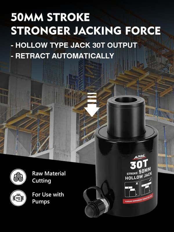 Hydraulisk Jack Cylinder, Tilpasselig Design, Sort