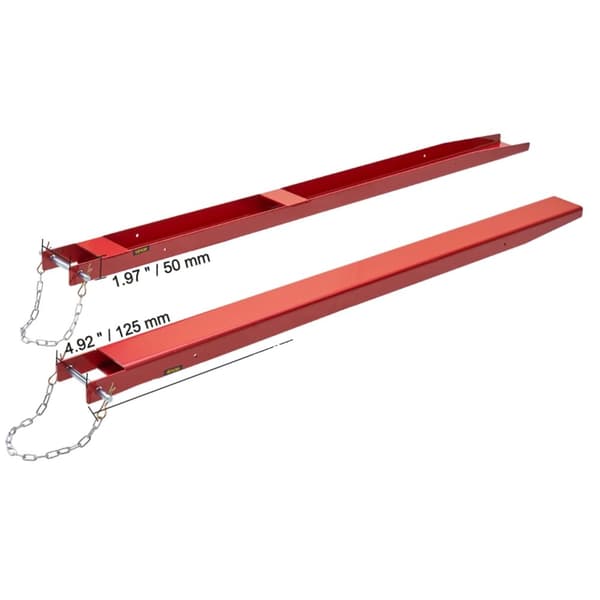 Pallegaffeludvidelser, Belastningskapacitet 4000 lbs, Kompatible gafler 4,2 tommer, Holdbart Q235 kulstofstål,72tommer
