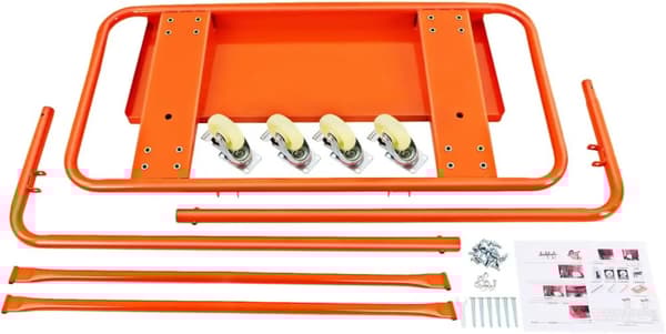 Racking Panel Trolley, Høj Belastningskapacitet 997,9 kg, Holdbart Q235 Stål, Nem at Samle,Gul