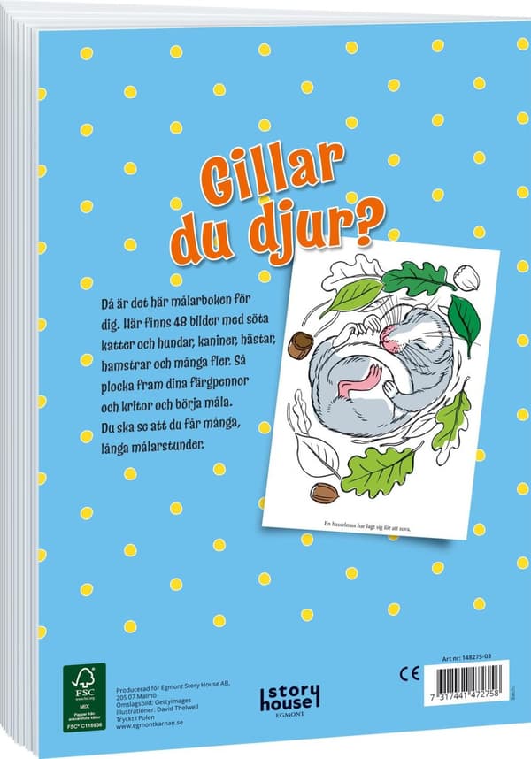 Söta Djur Målarbok
