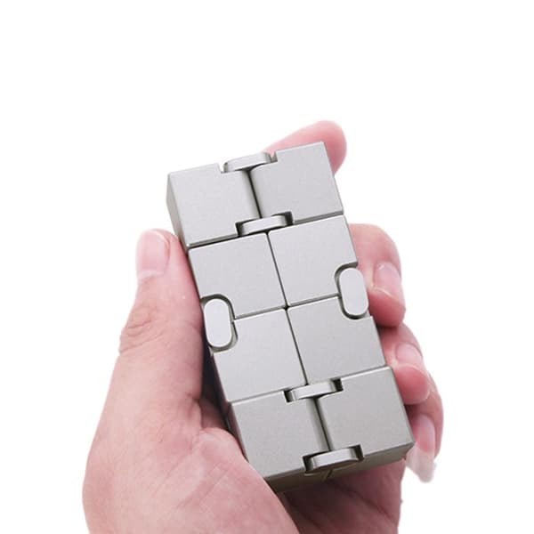 Fidget Spinner Infinite Cube Metal Stressaflastningsflipblok - Sort