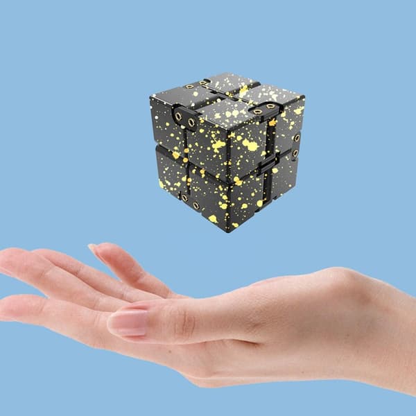 Fidget Toy Stress Avslappning Infinite Cube Flip Kub Svart-Rose