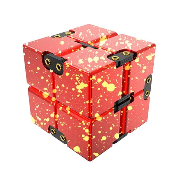 Fidget Toy Stress Avslappning Infinite Cube Flip Kub Röd-Gul