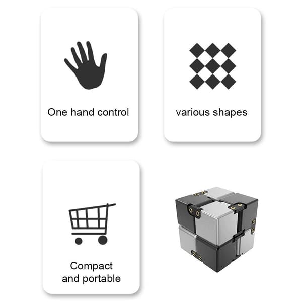 Fidget Toy Infinite Cube Stressaflastende Flip-blok - Blå