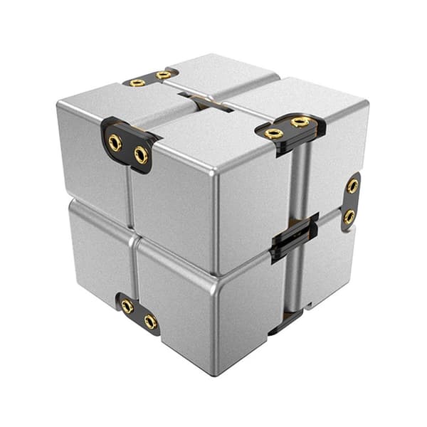Fidget Toy Stress Avslappning Infinite Cube Flip Kub Silver