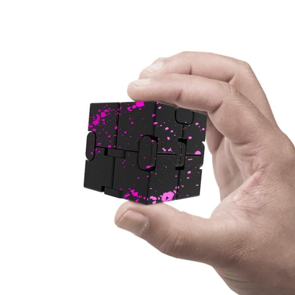 Fidget Toy Avslappning Infinite Cube Metall Flip Kub Svart-Gul