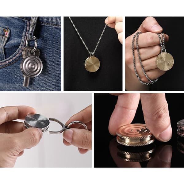 Riipus Gyro Spinner Spinner Spinning Gyroskooppi Fidget - Ruostumaton teräs